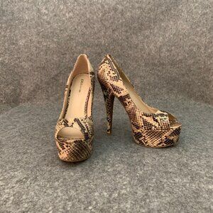 ZIGI New York Women's Snakeprint Heel Peep Toe Shoes